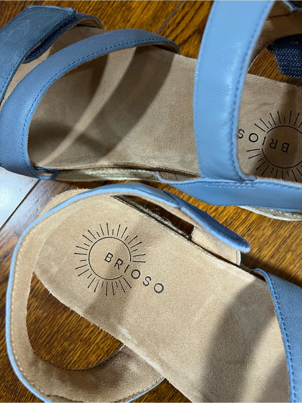 NWOB $130 Brioso Blue Leather Espadrille Platform Sandals Size 10 - Picture 5 of 8